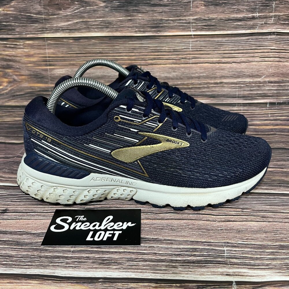 Brooks Adrenaline GTS 19 Men's Blue Gold Athletic Running Shoes